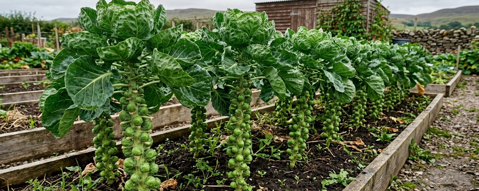 Brussels Sprouts growing in Scotland