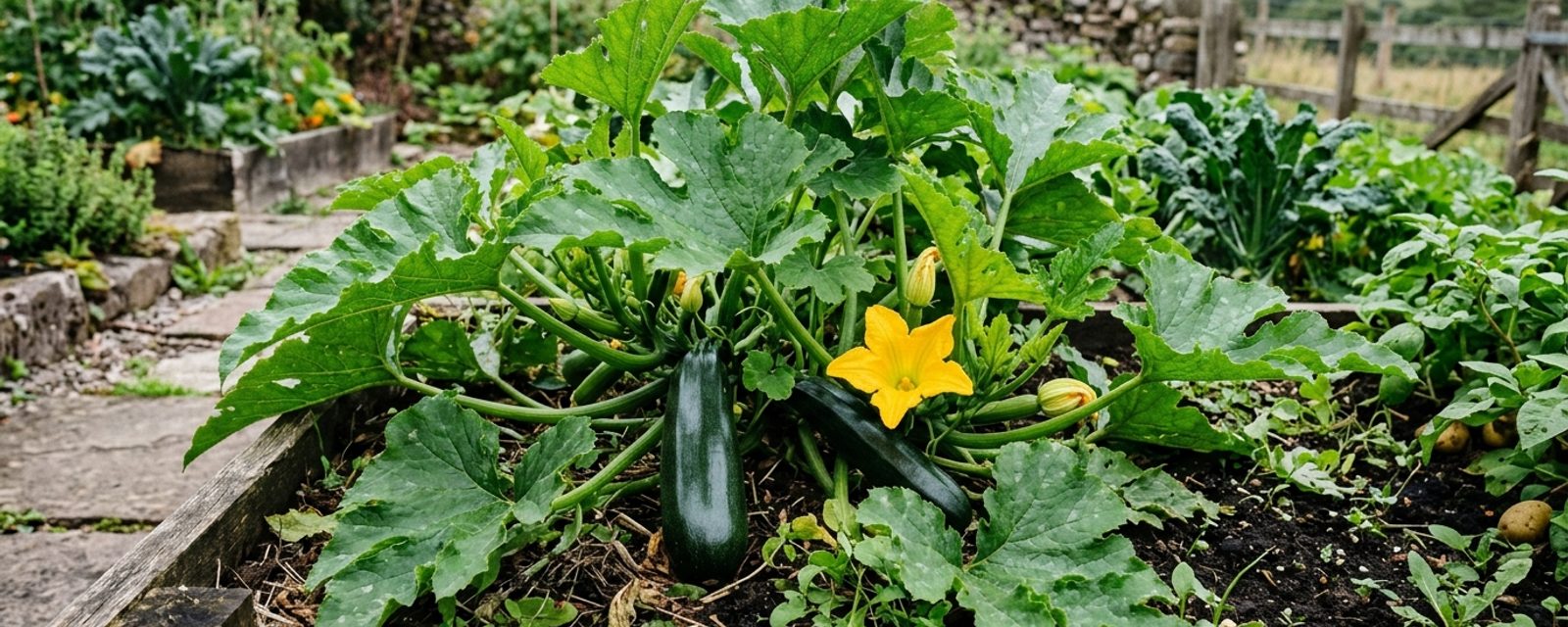 Courgettes growing in Scotland