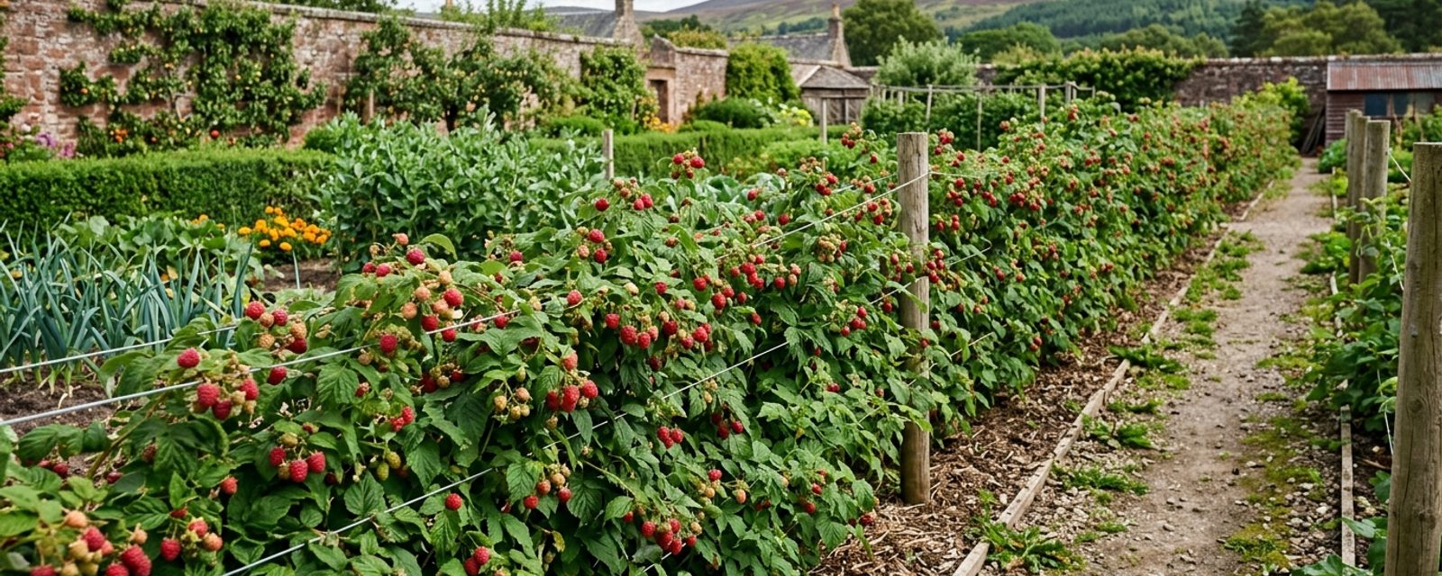 Raspberries growing in Scotland