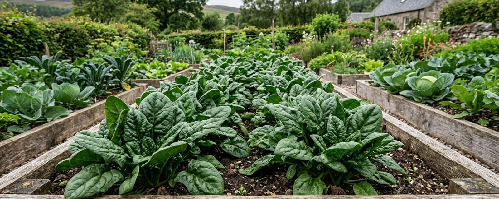 Spinach growing in Scotland
