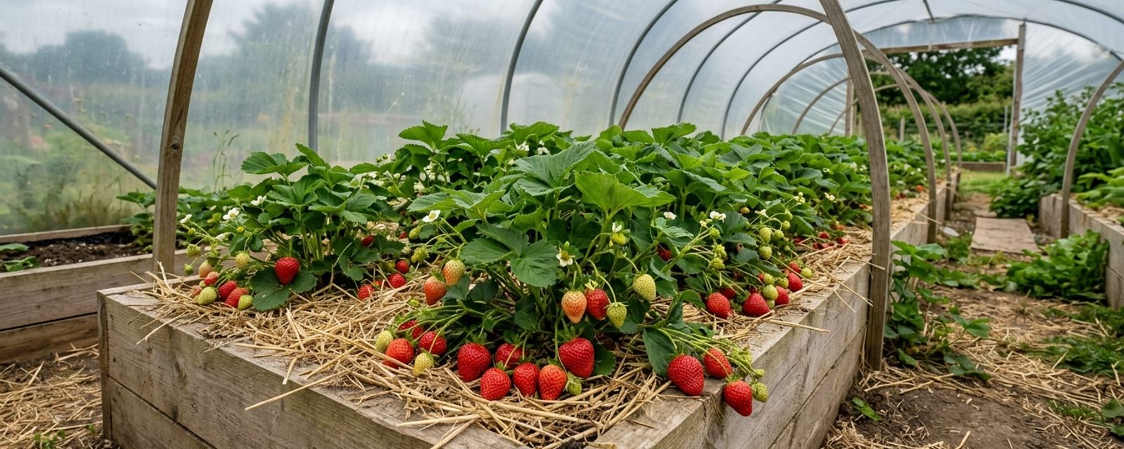 Strawberries growing in Scotland