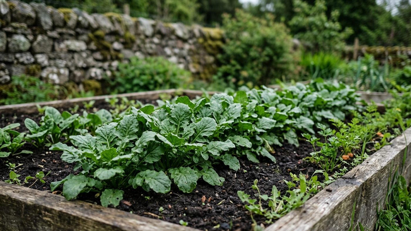 Land cress growing in an ordinary garden bed of moist soil, with no stream or bog nearby